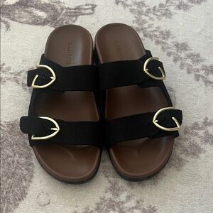 Rothy's Black The Buckle Slide 9.5